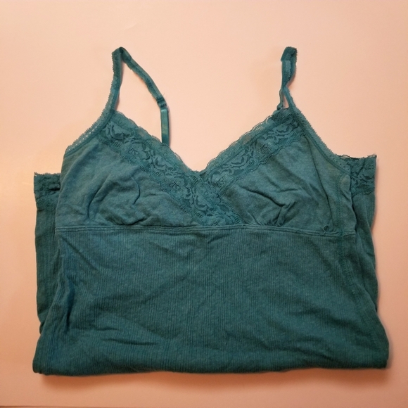 SO Camisole M Teal Blue Lace Trim - Picture 12 of 13